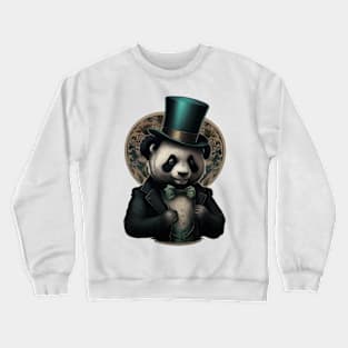 Panda wearing Top Hat Crewneck Sweatshirt